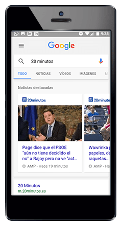 Ejemplo Google AMP - 20 Minutos